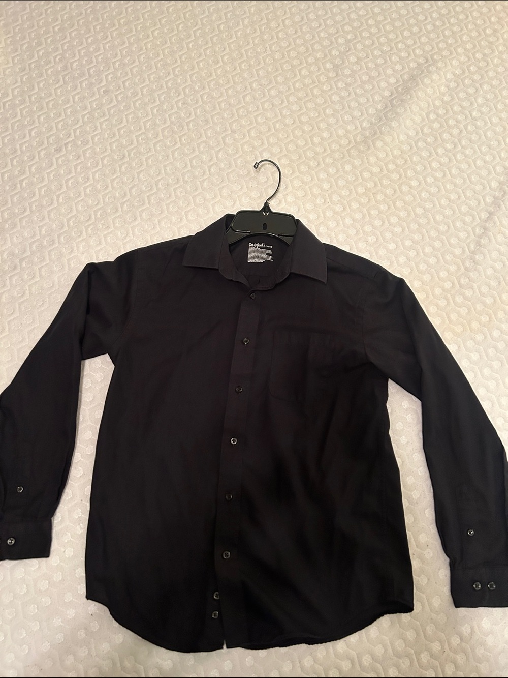 Cat & Jack Black Boys Long-Sleeve Button Down Dress Shirt